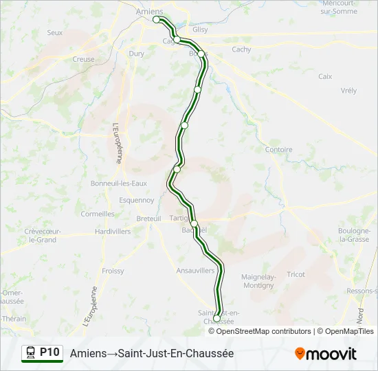 P10 Train Line Map