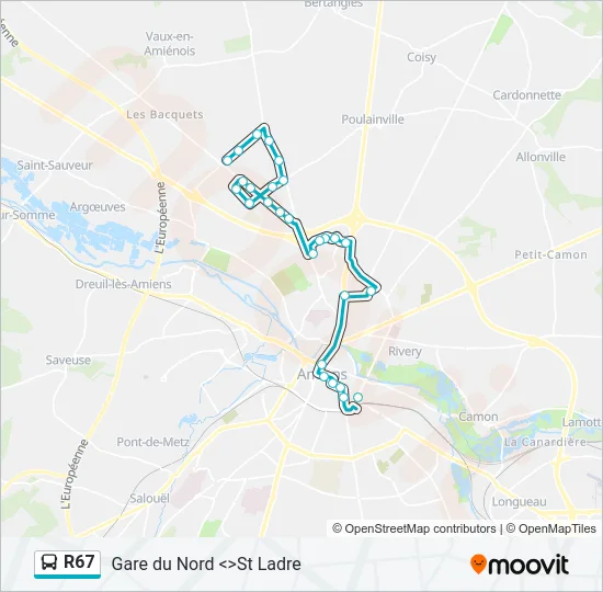 R67 Bus Line Map