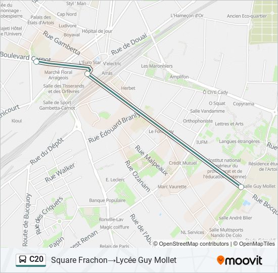 Mapa de C20 de autobús