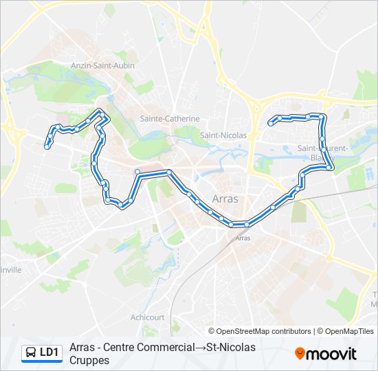 Mapa de LD1 de autobús