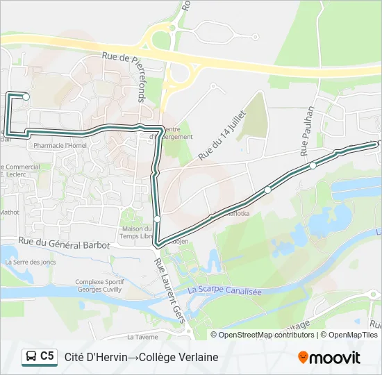 C5 Bus Line Map