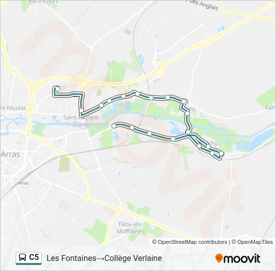 C5 Bus Line Map
