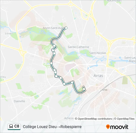 C8 Bus Line Map