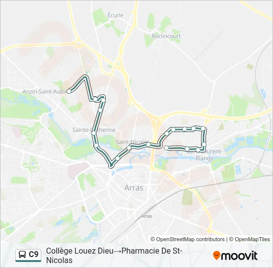 C9 Bus Line Map