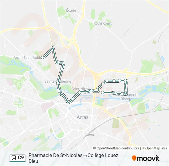C9 Bus Line Map