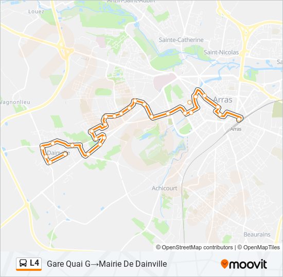 Plan de la ligne L4 de bus