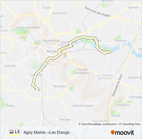 Mapa de L5 de autobús