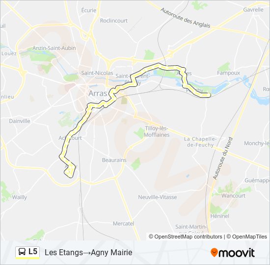 Mapa de L5 de autobús