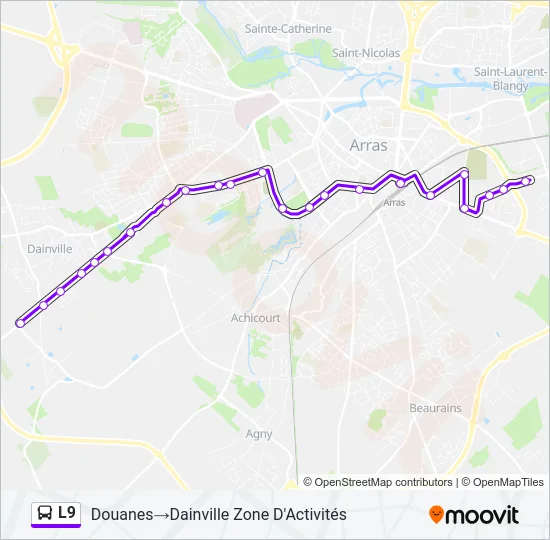 L9 Bus Line Map