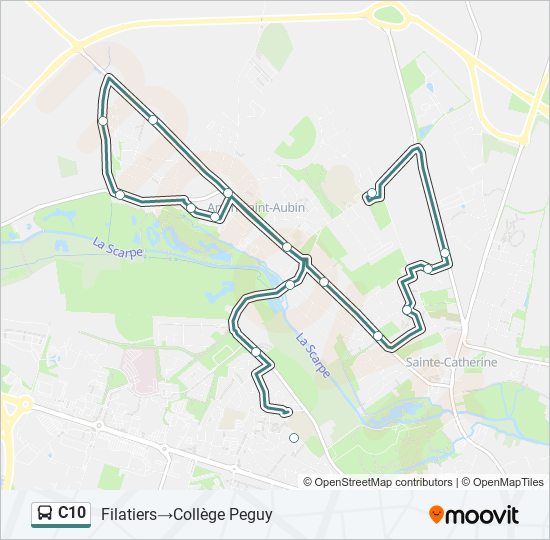 Mapa de C10 de autobús