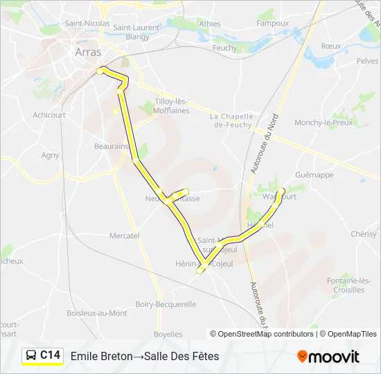 C14 Bus Line Map