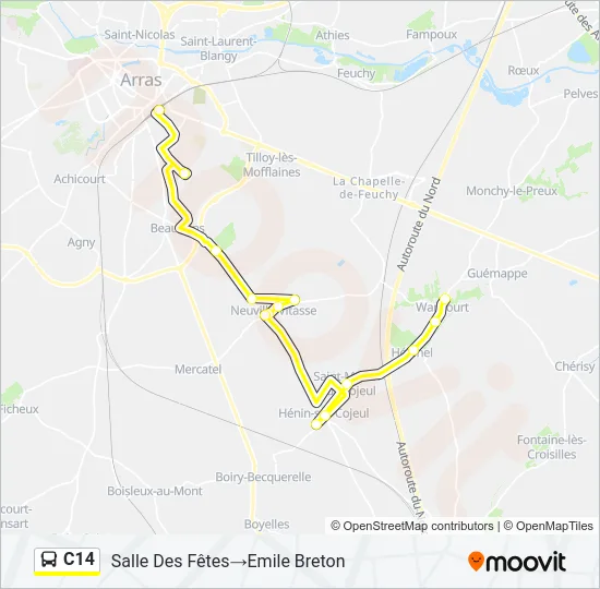 C14 Bus Line Map