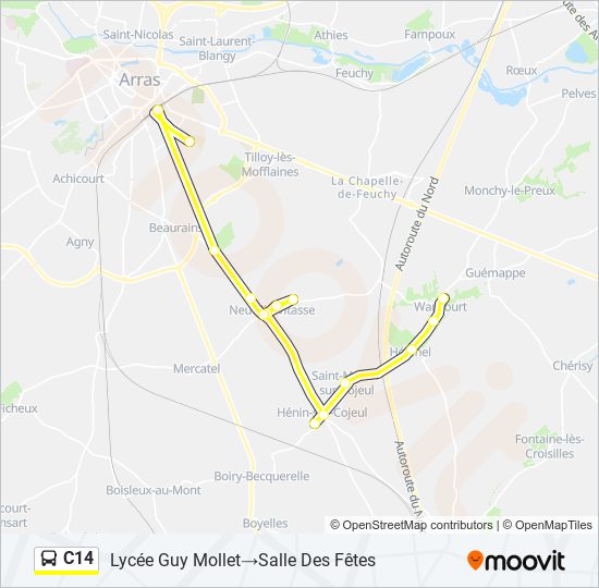 C14 bus Line Map