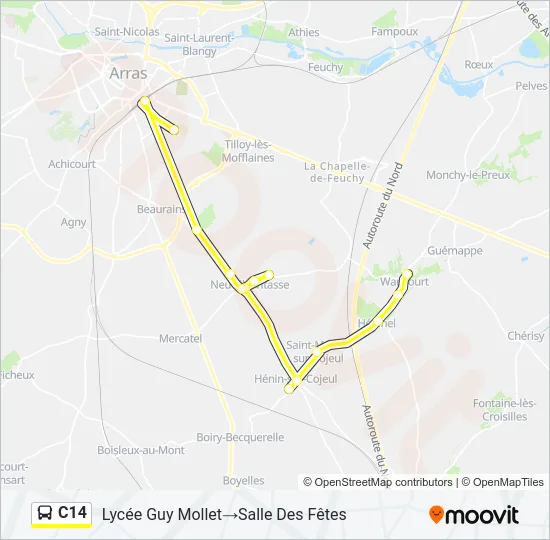C14 Bus Line Map