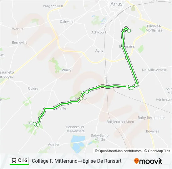 C16 Bus Line Map