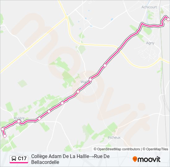 Mapa de C17 de autobús