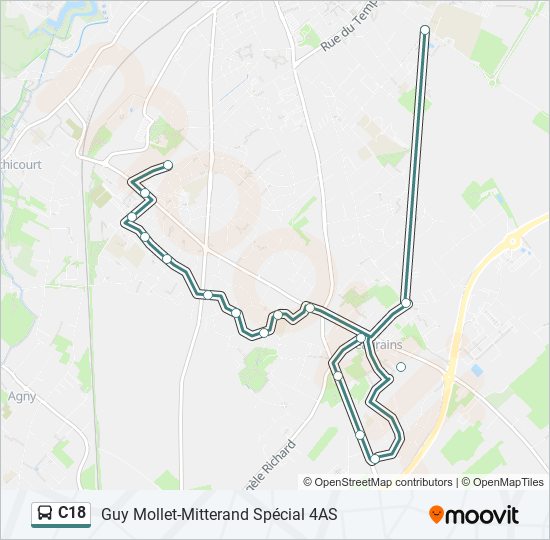 C18 bus Line Map