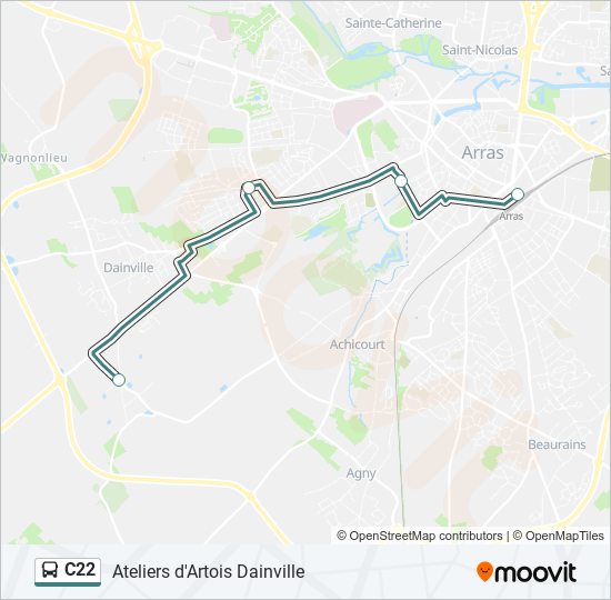 C22 bus Line Map