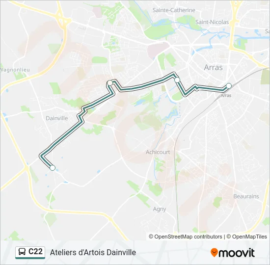 C22 Bus Line Map