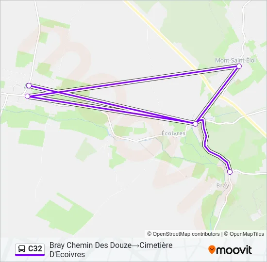 C32 Bus Line Map