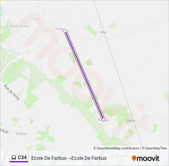 C34 Bus Line Map