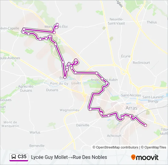 C35 Bus Line Map