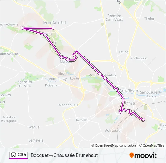 C35 Bus Line Map