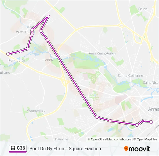 C36 Bus Line Map