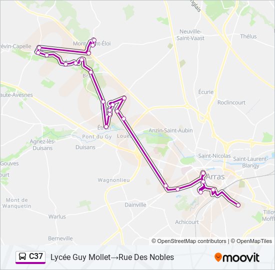 C37 bus Line Map