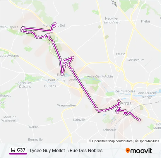 C37 Bus Line Map