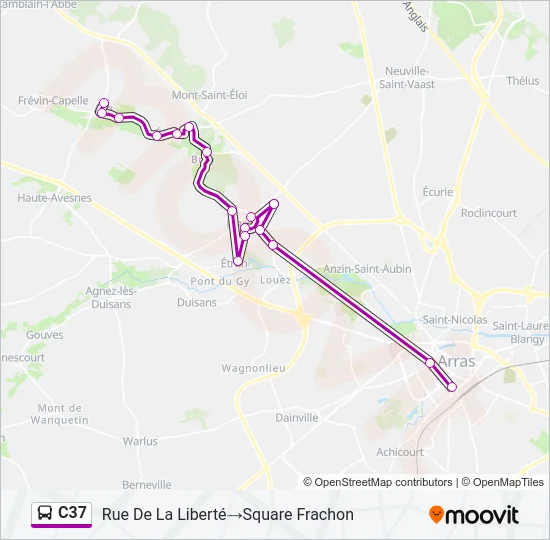 C37 Bus Line Map