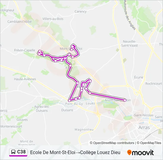 C38 Bus Line Map