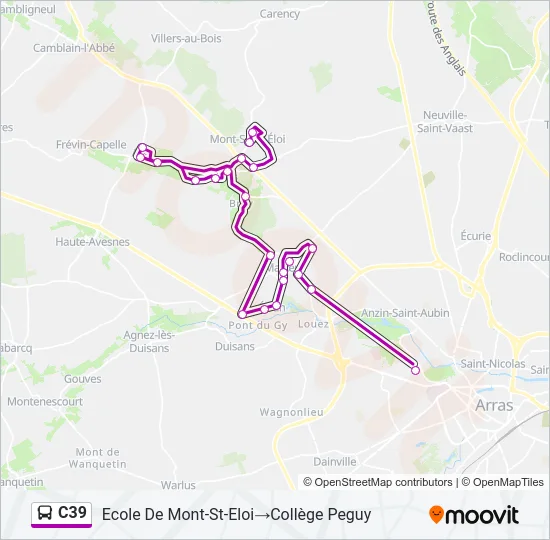 C39 Bus Line Map