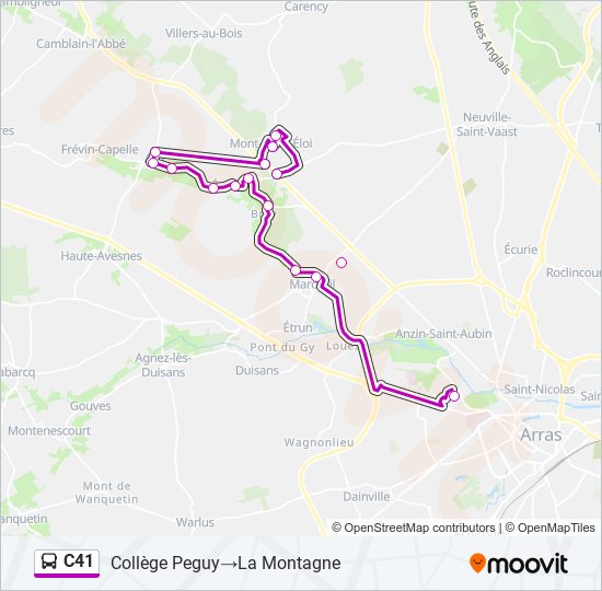 Mapa de C41 de autobús