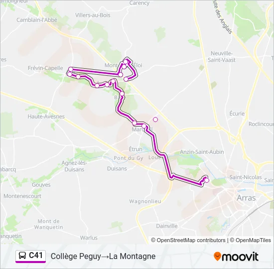 C41 Bus Line Map