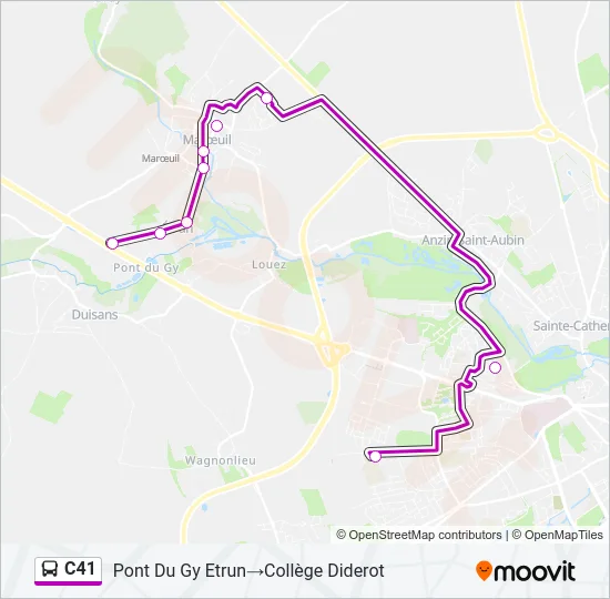 C41 Bus Line Map