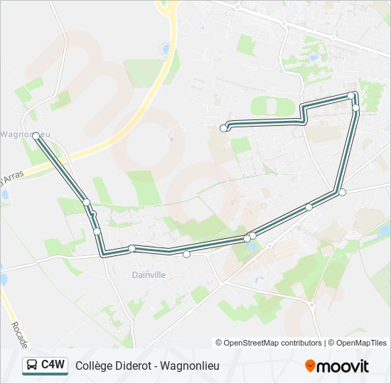 Plan de la ligne C4W de bus