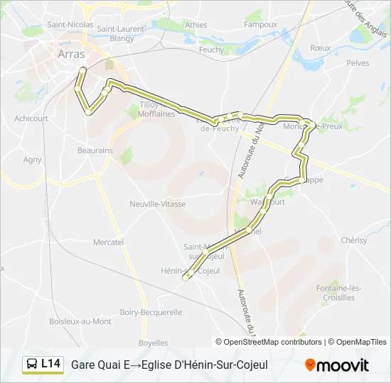 L14 Bus Line Map