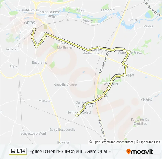 L14 Bus Line Map