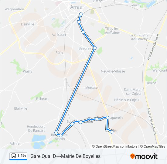 L15 bus Line Map