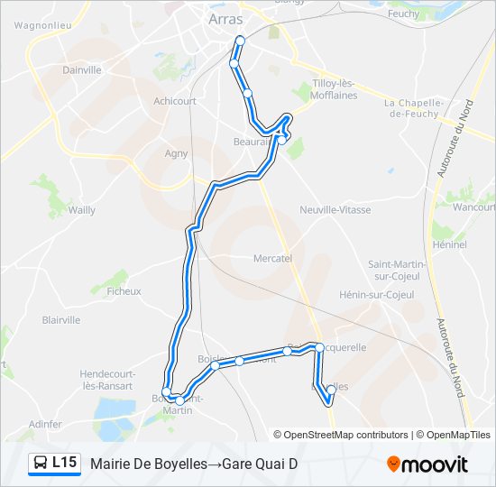 Mapa de L15 de autobús