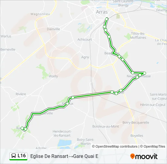 L16 Bus Line Map
