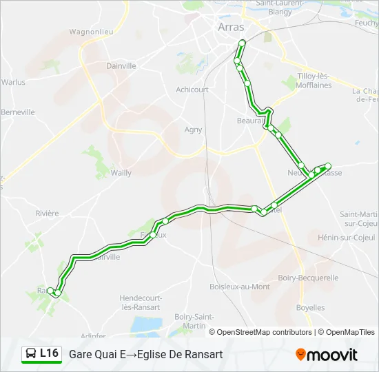 L16 Bus Line Map