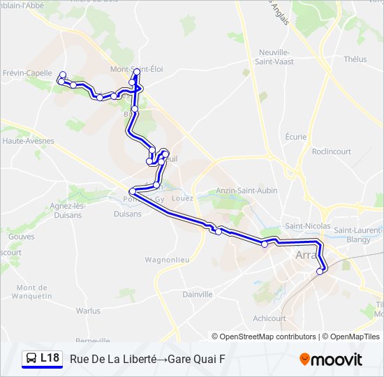 L18 bus Line Map