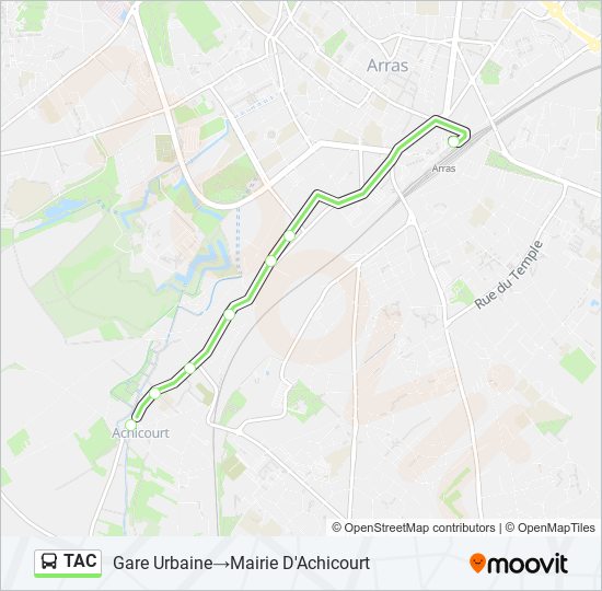 Plan de la ligne TAC de bus