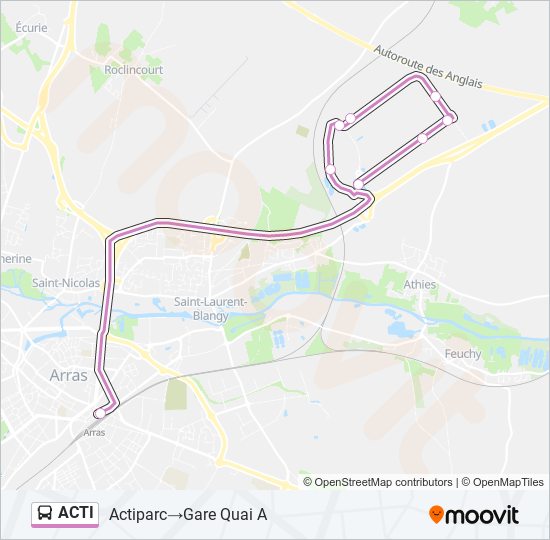 Plan de la ligne ACTI de bus