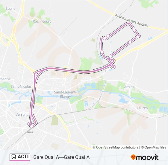 Plan de la ligne ACTI de bus