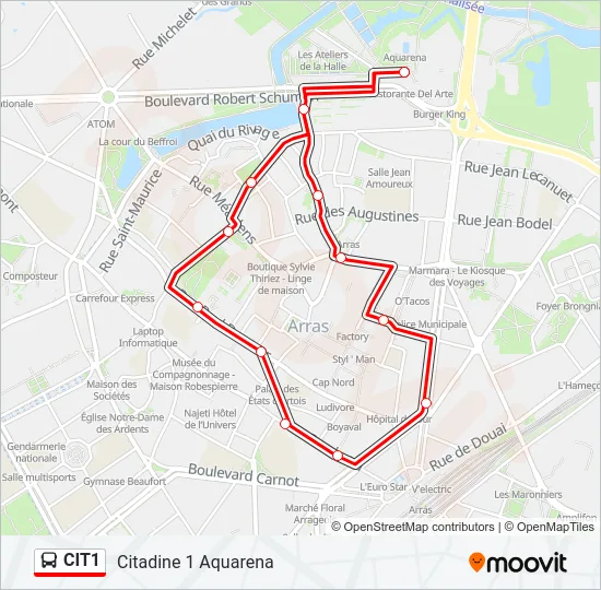 CIT1 Bus Line Map