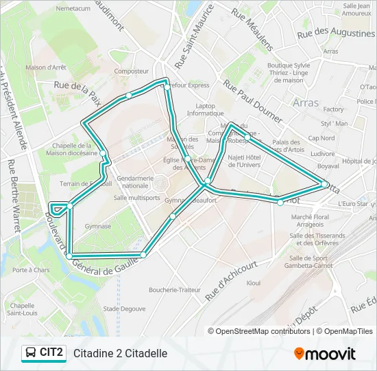CIT2 Bus Line Map