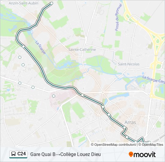 Mapa de C24 de autobús